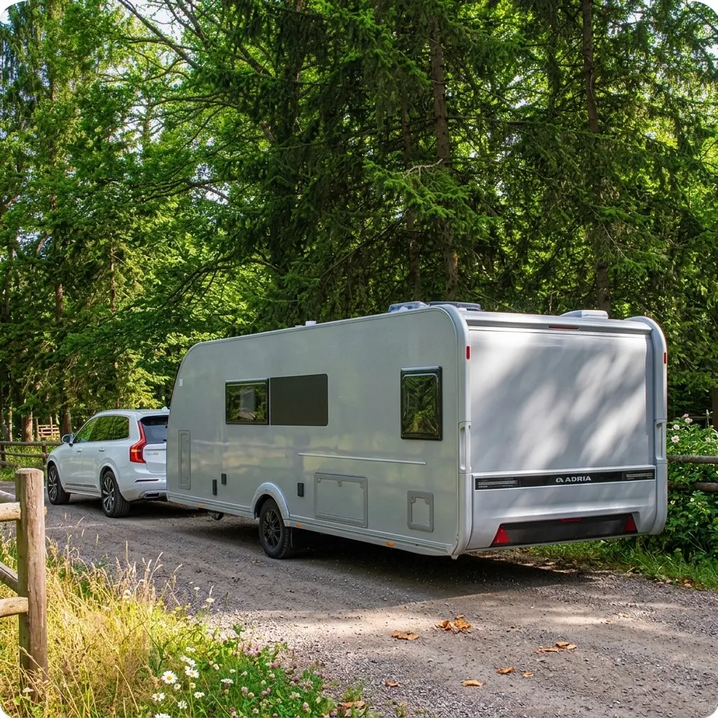 ADRIA ALPINA Wohnwagen im Wald